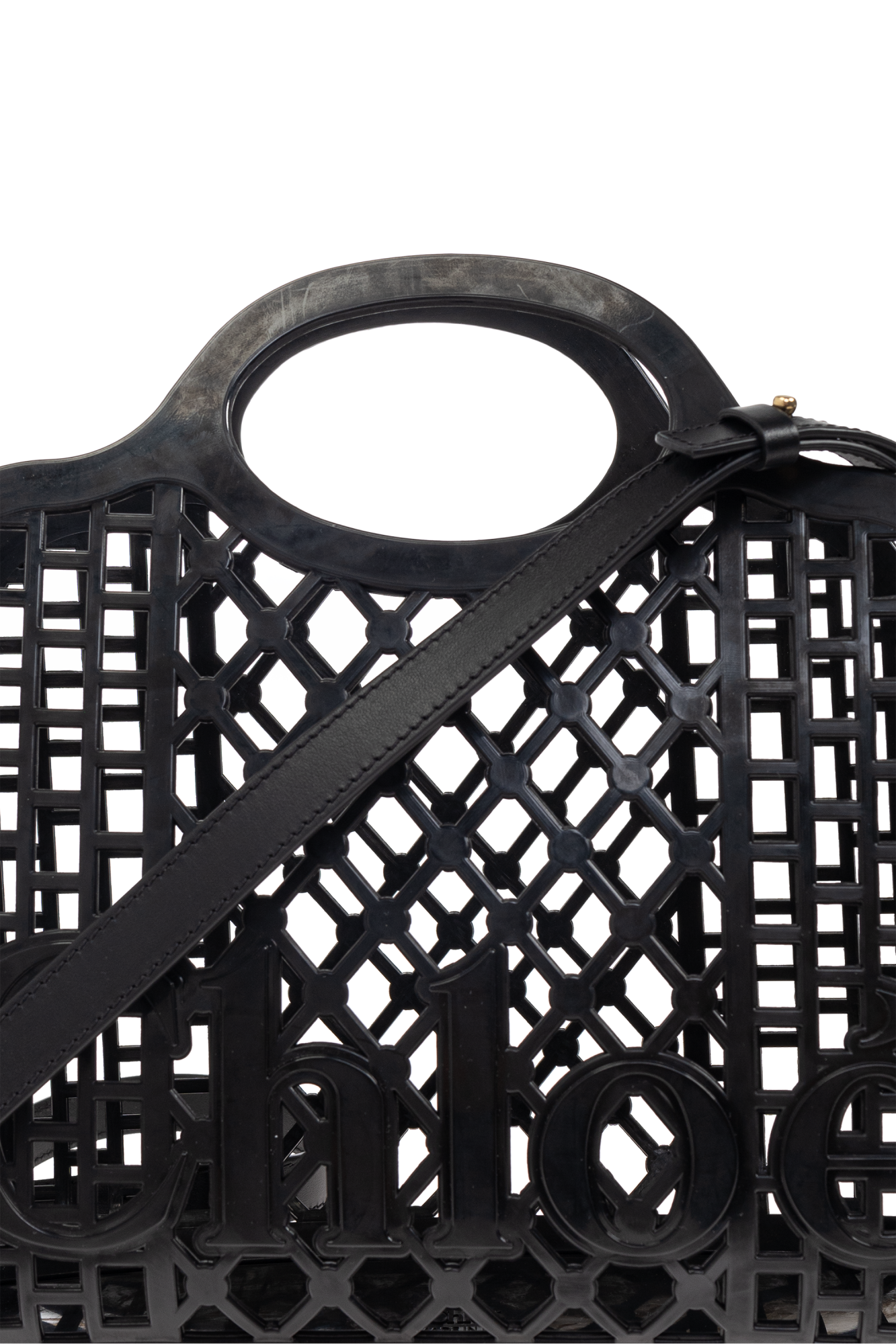 トートバッグ CHLOE Black Rubber Chlo?? Cage Handbag Black 